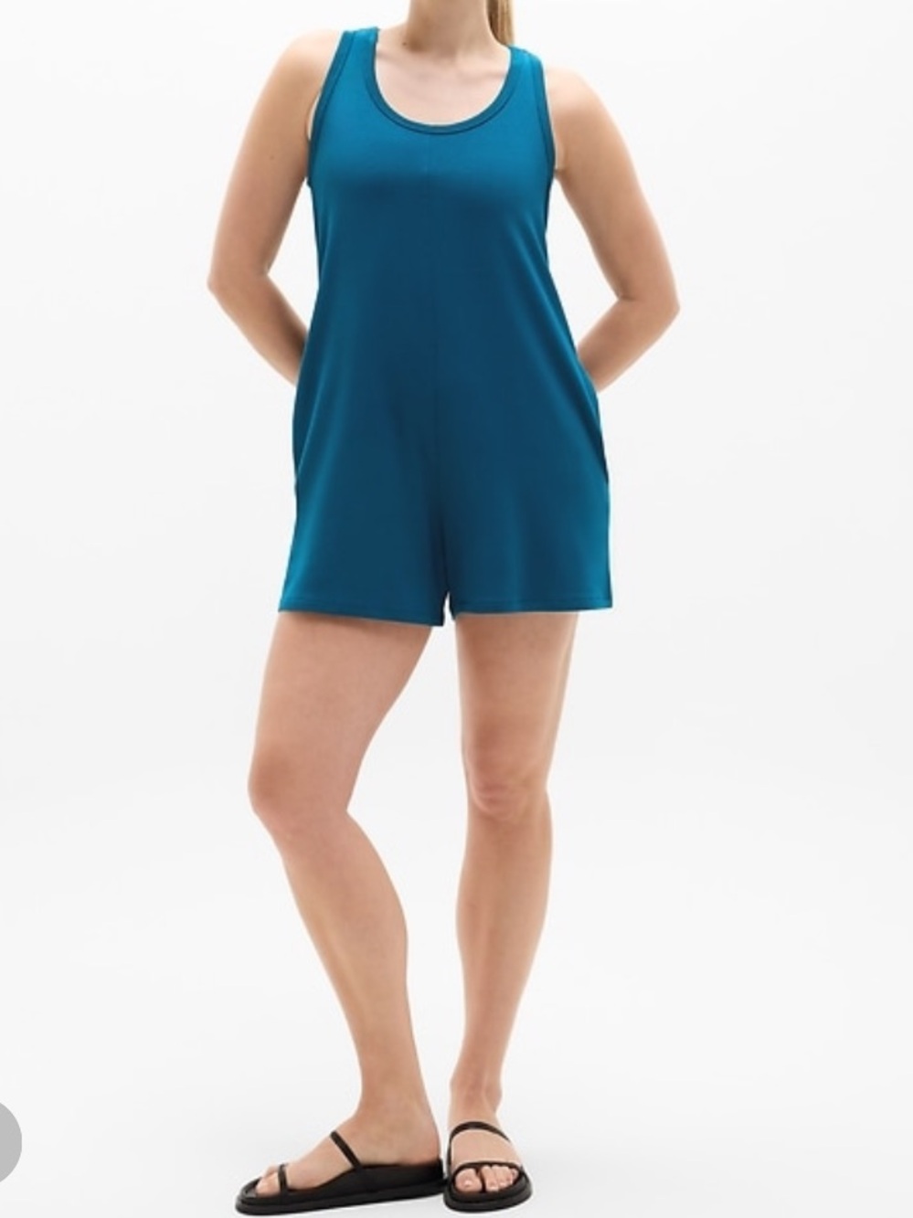 Athleta Hit Pause Romper Coastal Teal